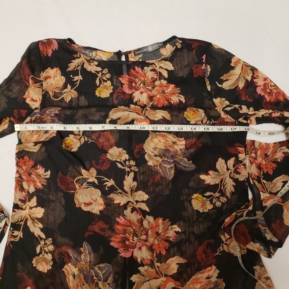 Black Floral Sheer Blouse Size - Picture 8 of 13